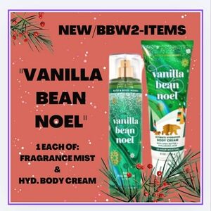 🔥"VANILLA BEAN NOEL" 2-ITEMS 1 ea of Mist & Cream NEW/BBW